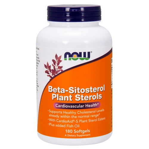 Бета-ситостероловые растительные стеролы – 180 мягких капсул NOW Foods