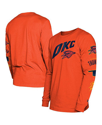Мужская оранжевая футболка с длинным рукавом Oklahoma City Thunder 2023/24 City Edition New Era