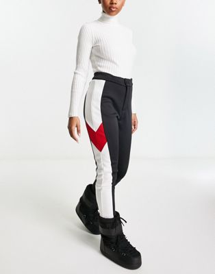 Черно-белые лыжные брюки Threadbare со вставками Threadbare