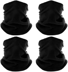 4 Pack Winter Neck Warmers Face Mask for Men Women Fleece Neck Gaiter Mask Face Cover Balaclava Scarf Yeabwps