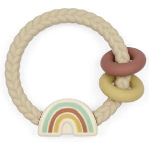 Itzy Ritzy Silicone Teether with Rattle, Neutral Rainbow Itzy Ritzy