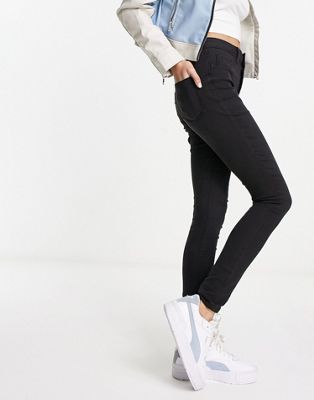 Узкие джинсы JDY с высокой талией в стирке черного цвета для женщин JDY