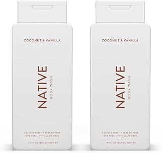 Native Body Wash Contains Naturally Derived Ingredients | For Women & Men, Sulfate, Paraben, & Dye Free Leaving Skin Soft and Hydrated | Coconut & Vanilla 18 oz - 2 Pk Native