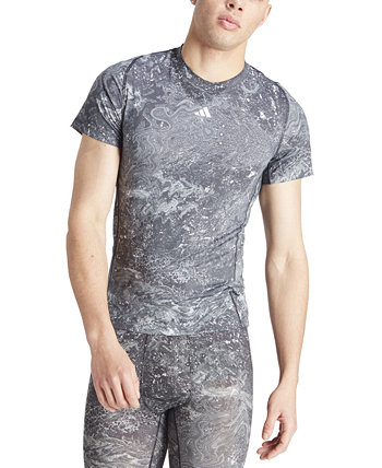 Мужская компрессионная футболка Tech-Fit с влагоотводящими свойствами и завитками Adidas