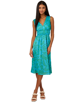 Women's Floral-Print Smocked-Waist Dress Adrianna by Adrianna Papell