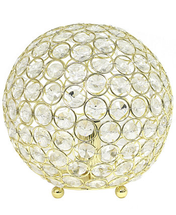 Настольная лампа Elipse 8 дюймов с хрустальным шаром и блестками Elegant Designs