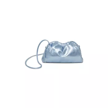 Кожаный клатч Mini Cloud цвета металлик MANSUR GAVRIEL