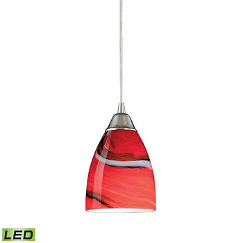 1 подвесной светильник из сатинированного никеля и стекла Candy - светодиоды с яркостью до 800 люмен (эквивалент 60 Вт) Macy's