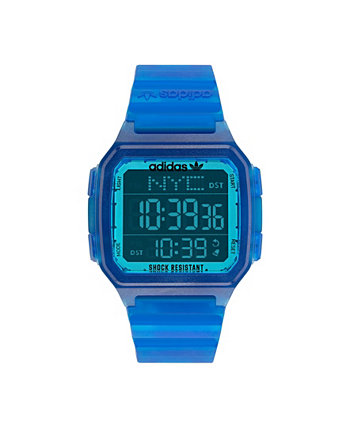 Часы унисекс Gmt Digital One Gmt с синим полимерным ремешком, 47 мм Adidas