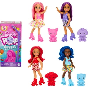 Barbie Pop Reveal Fruit Series Chelsea Doll with 5 Surprises Including Pop-It Pet, Scent & Color Change (Styles May Vary) Visit the Barbie Store