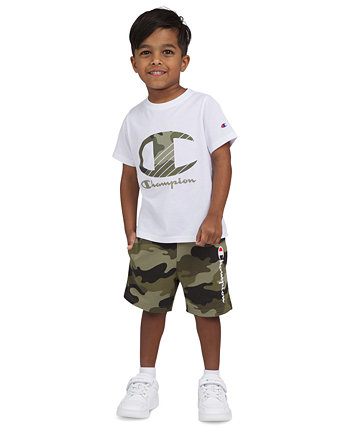 Toddler Boys Core Logo Graphic T-Shirt & Shorts, 2 Piece Set Champion
