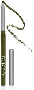 Palladio Retractable Waterproof Eyeliner, Richly Pigmented Color and Creamy, Slip Twist Up Pencil Eye Liner, Smudge Proof Long Lasting Application, All Day Wear, No Sharpener Required, Pure Black Palladio