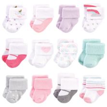 Хлопковые носки для новорожденных и махровые носки для маленьких девочек, единорог, 0–3 месяца Hudson Baby