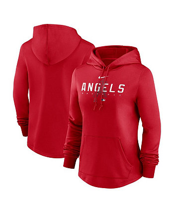 Женская красная толстовка с капюшоном Los Angeles Angels Authentic Collection Pregame Performance Pullover Nike