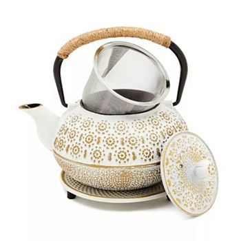 Japanese Cast Iron Teapot With Stainless Steel Infuser & Trivet 27 oz Kitcheniva