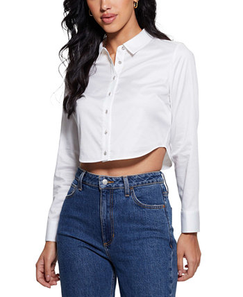 Женская укороченная рубашка с длинными рукавами и пуговицами из саами GUESS