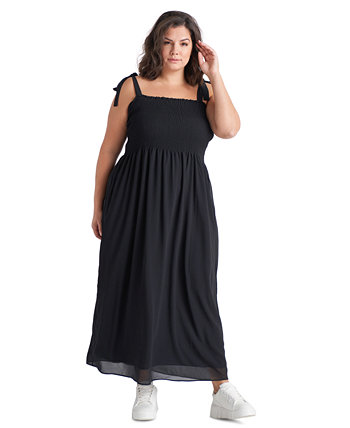 Модное макси-платье больших размеров со сборками Black Tape