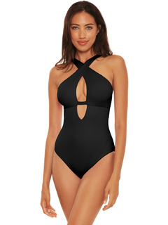 Fine Line Tessa Crossover High Neck One-Piece Becca