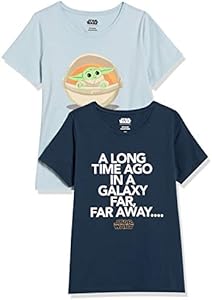 Amazon Essentials Disney | Marvel | Star Wars | Princess Women's Short-Sleeve Crew-Neck T-Shirts, Pack of 2 Amazon Essentials