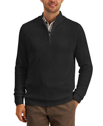 Мужской фактурный хлопковый свитер с застежкой-молнией, созданный для Macy's Club Room