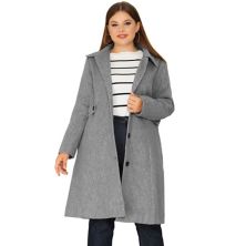 Женское пальто больших размеров, однобортное длинное бушлат с поясом Agnes Orinda