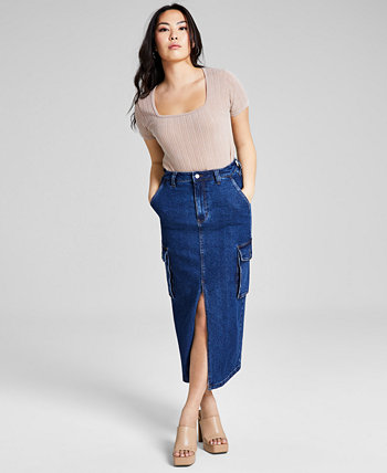 Женская джинсовая длинная юбка-карго, созданная для Macy's And Now This