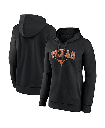 Женский черный пуловер с капюшоном Texas Longhorns Evergreen Campus Fanatics