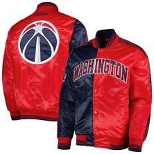 Мужская темно-синяя/красная куртка для начинающих Washington Wizards Fast Break Satin Full-Snap Starter
