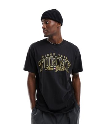 Черная непринужденная футболка с логотипом университета Tommy Jeans Skate Luxe Tommy Jeans