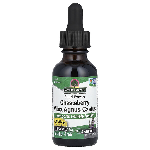 Chasteberry Vitex Agnus Castus, жидкий экстракт, без спирта, 2000 мг, 1 жидкая унция (30 мл) Nature's Answer