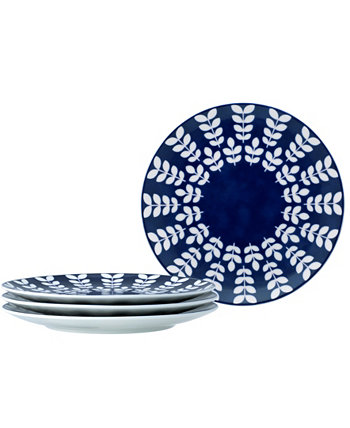 Набор салатных тарелок купе Bluefjord Floral, 4 предмета, сервиз на 4 персоны Noritake