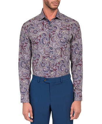 Мужская классическая рубашка стандартного кроя без железа с принтом пейсли Society of Threads