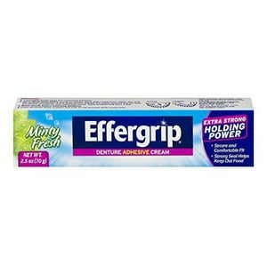 Effergrip Denture Adhesive Cream, Extra Strong Holding Power, 2.5 oz Effergrip