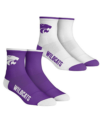 Молодежные носки для мальчиков и девочек, набор из 2 носков длиной четверть длины Kansas State Wildcats Core Team Rock 'Em