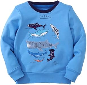 Akyzic Boys Sweatshirts Cotton Long Sleeve Crewneck Pullover Toddler Kids Winter Warm Shirt Sweater Tops 3t-8t Akyzic