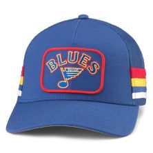Men's American Needle Blue St. Louis Blues HotFoot Stripes Trucker Adjustable Hat American Needle