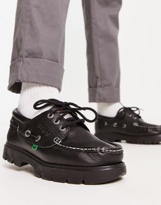Kickers lennon boat shoes in black exclusive to ASOS Kickers