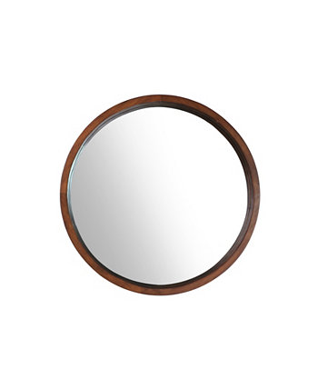 Настенное зеркало для ванной комнаты в круглой деревянной раме, глубина 22 дюйма Mirrorize