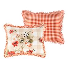 Greenland Home Wheatly Farmhouse Gingham Quilted Pillow Sham with Ruffle Trim Greenland Home Fashions