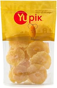 Yupik Pineapple Rings, Sulphite-Fee, 2.2 lb, Gluten-Free, Kosher, Sweetened Tropical Dried Fruits, Sliced Pineapple, Chewy, Source of Fiber, Fruity Snacks, Ideal for Baking & Topping Yupik