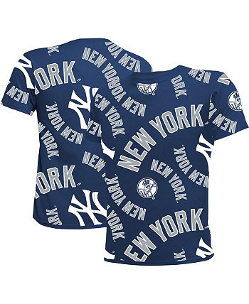 Темно-синяя футболка Big Boys New York Yankees Allover Team Stitches