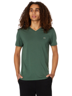 Short Sleeve V-Neck Pima Jersey T-Shirt Lacoste