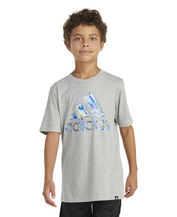 Футболка с короткими рукавами и хромированным логотипом Big Boys Heather Adidas