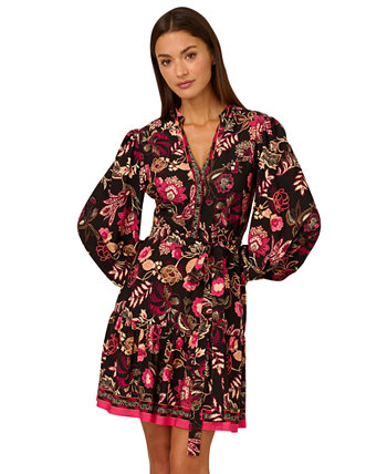 Women's Floral-Print Button-Front Dress Adrianna by Adrianna Papell