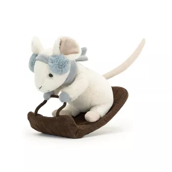 Плюшевая игрушка «Веселая мышь» на санях Jellycat