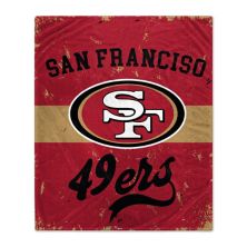 Фланелевое флисовое одеяло San Francisco 49ers 60 x 70 дюймов в полоску в стиле ретро Unbranded