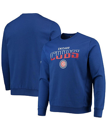 Men's Royal Chicago Cubs Chiseled Zane Pullover Sweatshirt LevelWear