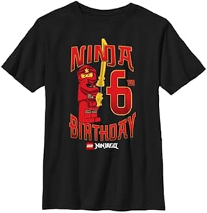 Fifth Sun Kids' Lego Ninjago Ninja Birthday 6 Boys Short Sleeve Tee Shirt FIFTH SUN