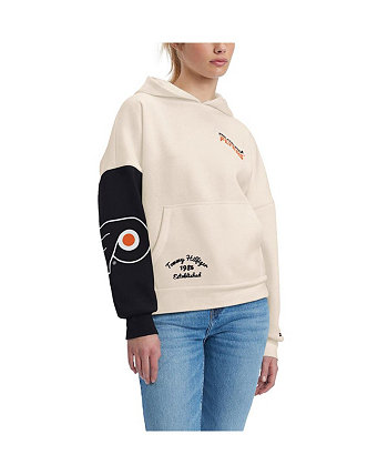 Женский пуловер с капюшоном кремового цвета, черный Philadelphia Flyers Harriet Tommy Hilfiger
