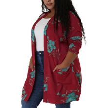 Женские кимоно больших размеров с цветочным узором, легкие свитера с открытой передней частью, осенние кардиганы Agnes Orinda